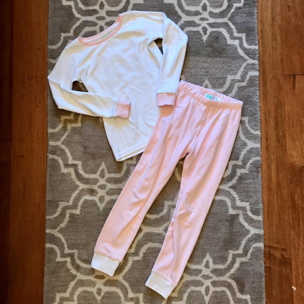 Ellie O pink & white pajamas, size 7